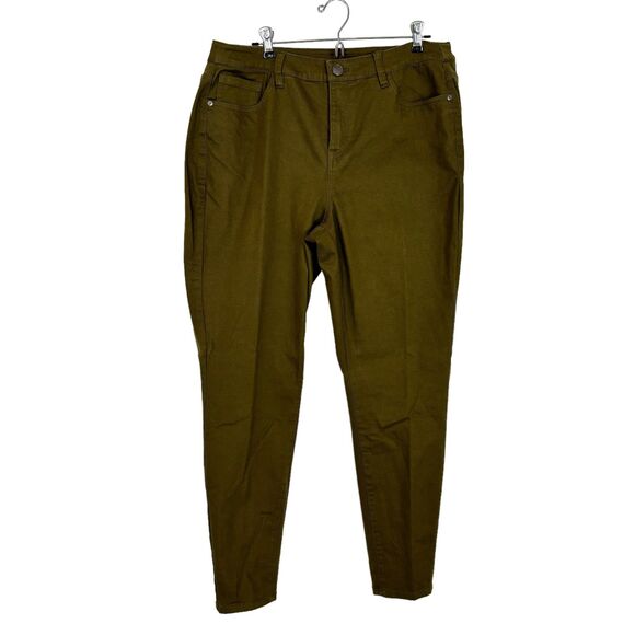 NWT Lane Bryant Green Slim Leg Stretch Jeans Women’s 18 - Picture 1 of 5
